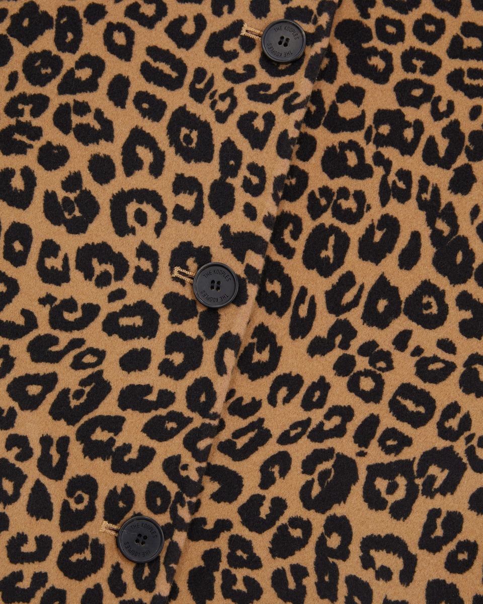 Leopard overshirt jacket in wool blend