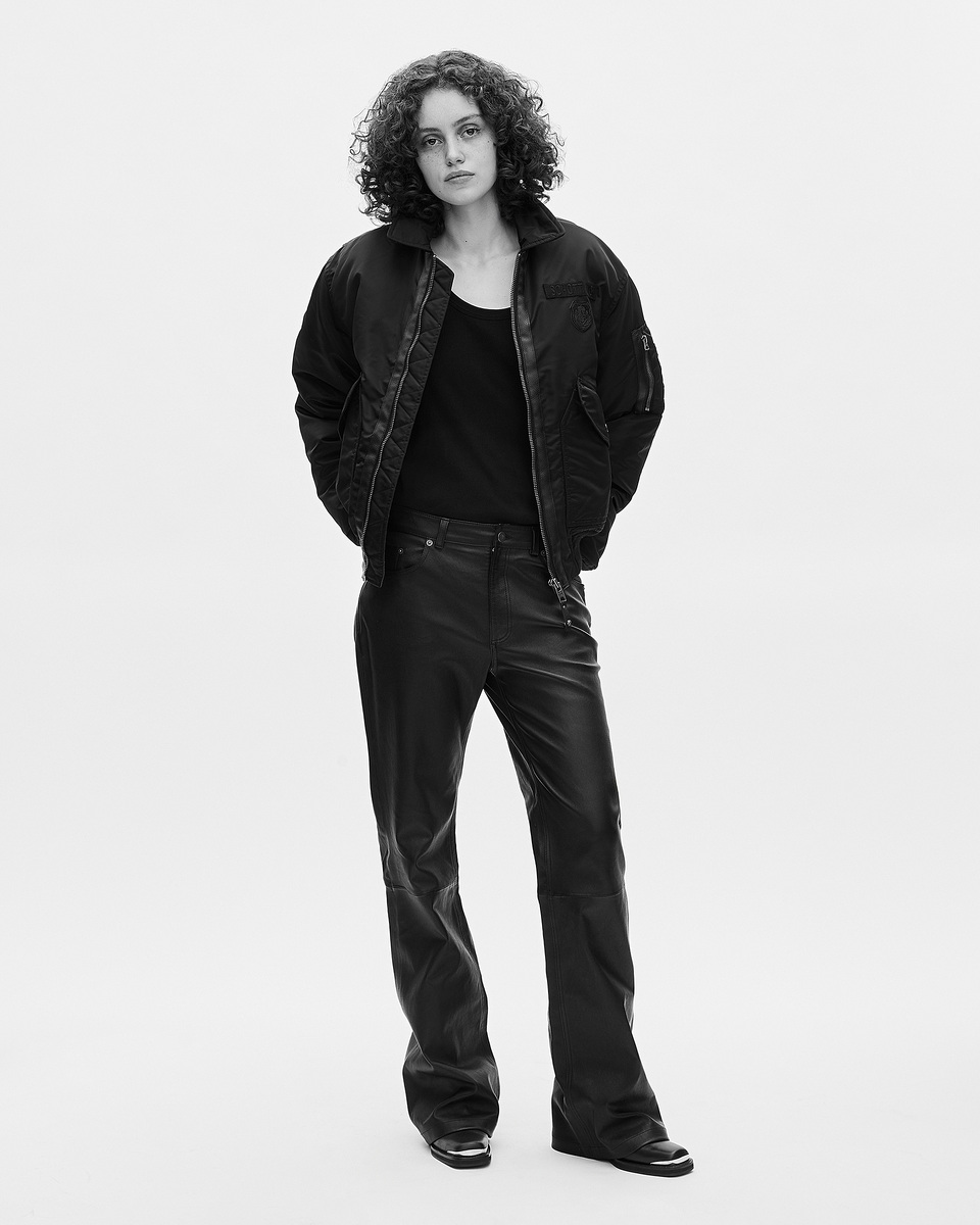 The Kooples x SCHOTT NYC black bomber jacket