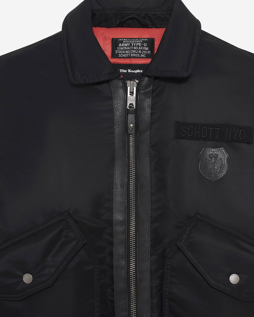 The Kooples x SCHOTT NYC black bomber jacket