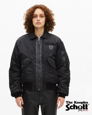 The Kooples x SCHOTT NYC black bomber jacket