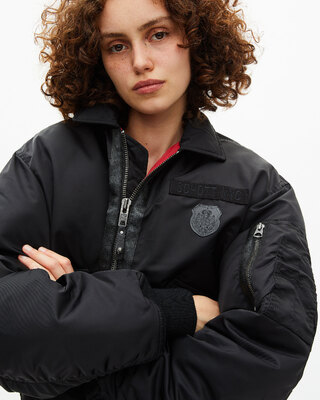 The Kooples x SCHOTT NYC black bomber jacket