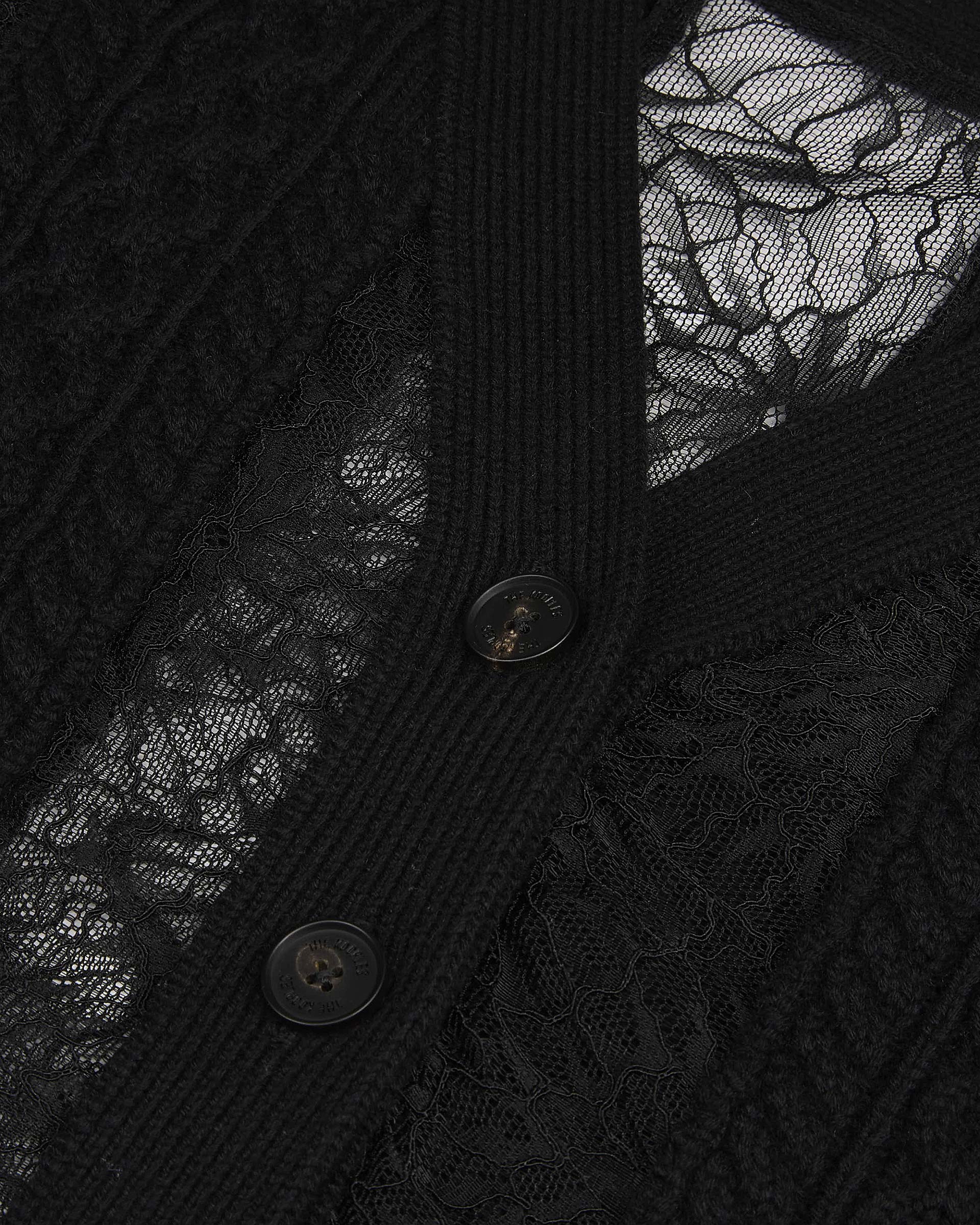 Black wool and lace cardigan