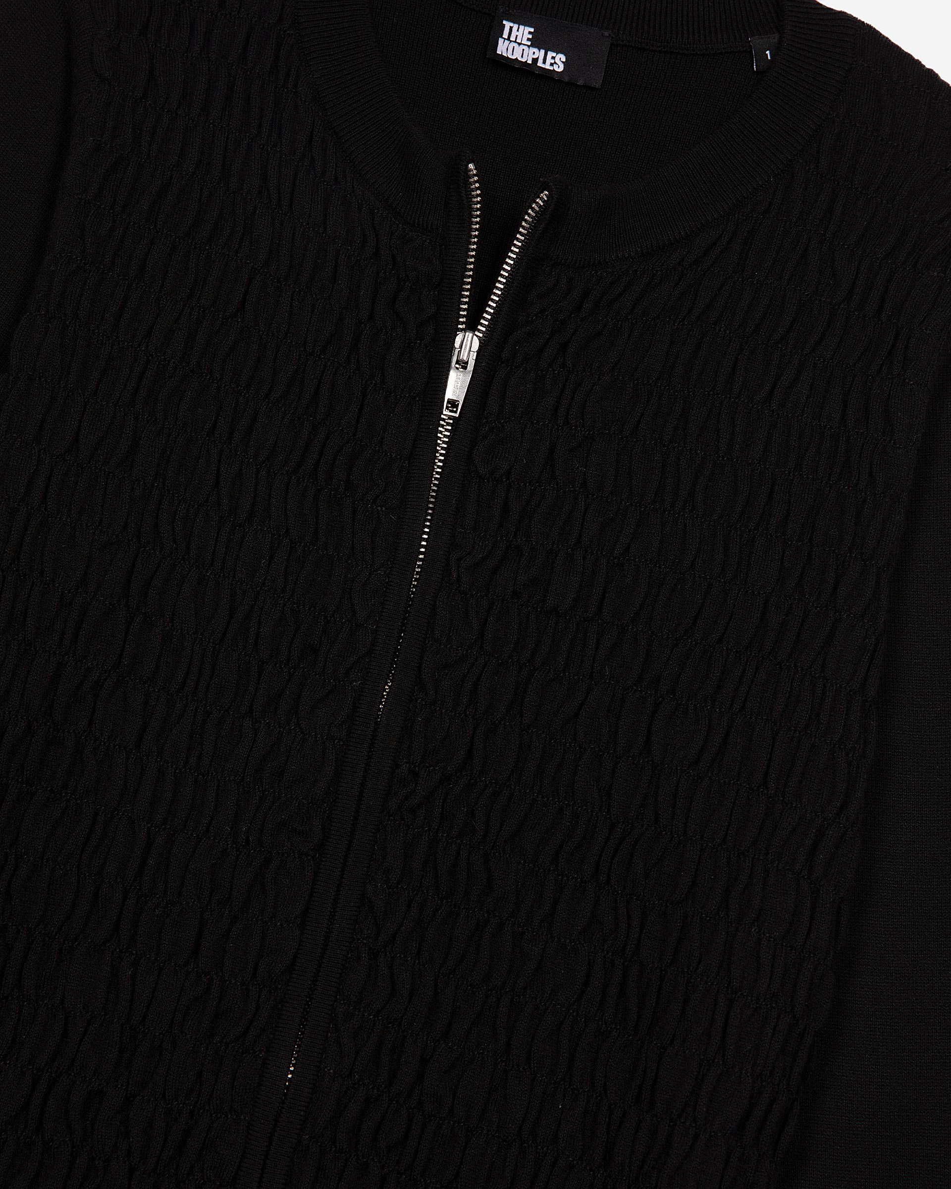 Black zipped cotton cardigan