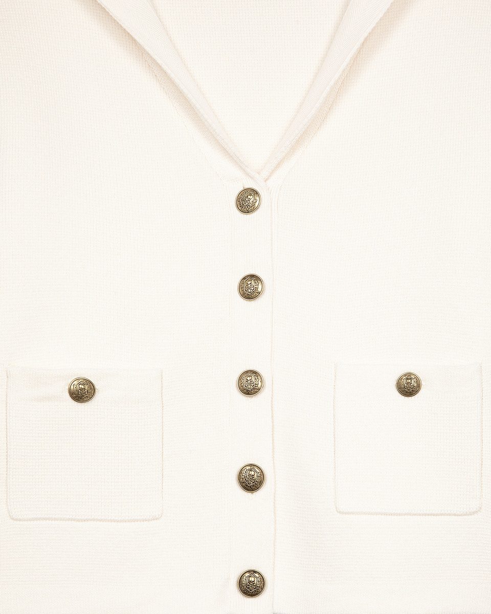 Ecru cotton and wool cardigan