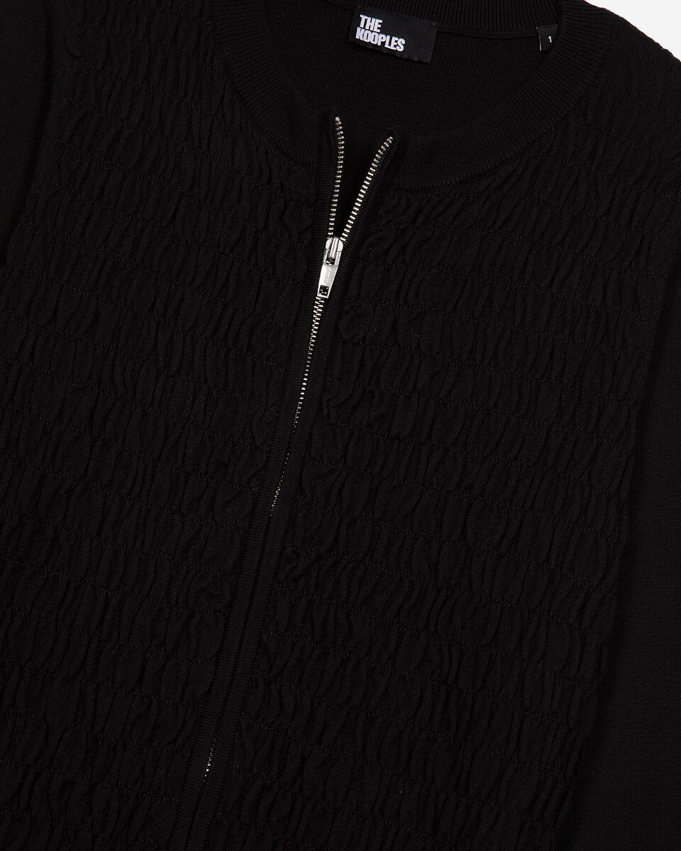 Black zipped cotton cardigan