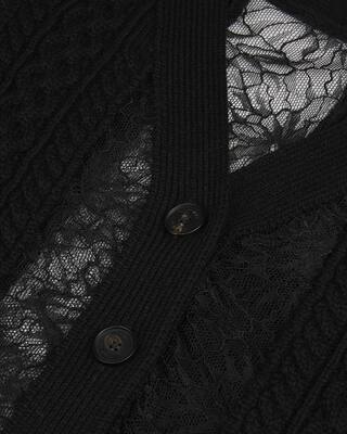 Black wool and lace cardigan