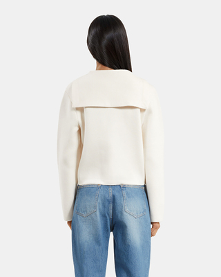 Ecru cotton and wool cardigan
