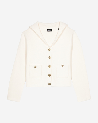 Ecru cotton and wool cardigan