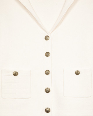 Ecru cotton and wool cardigan