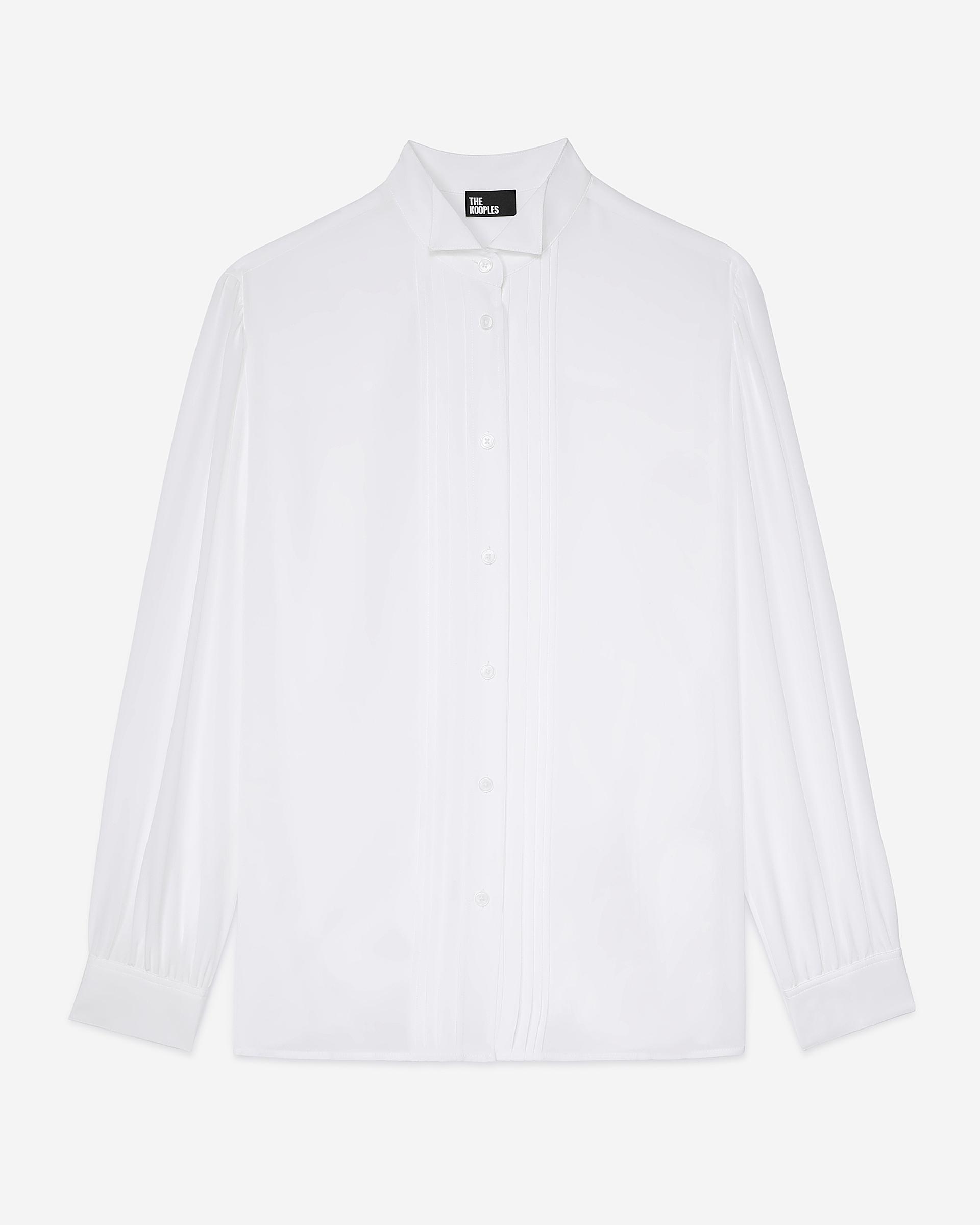 Ecru silk shirt with pleating