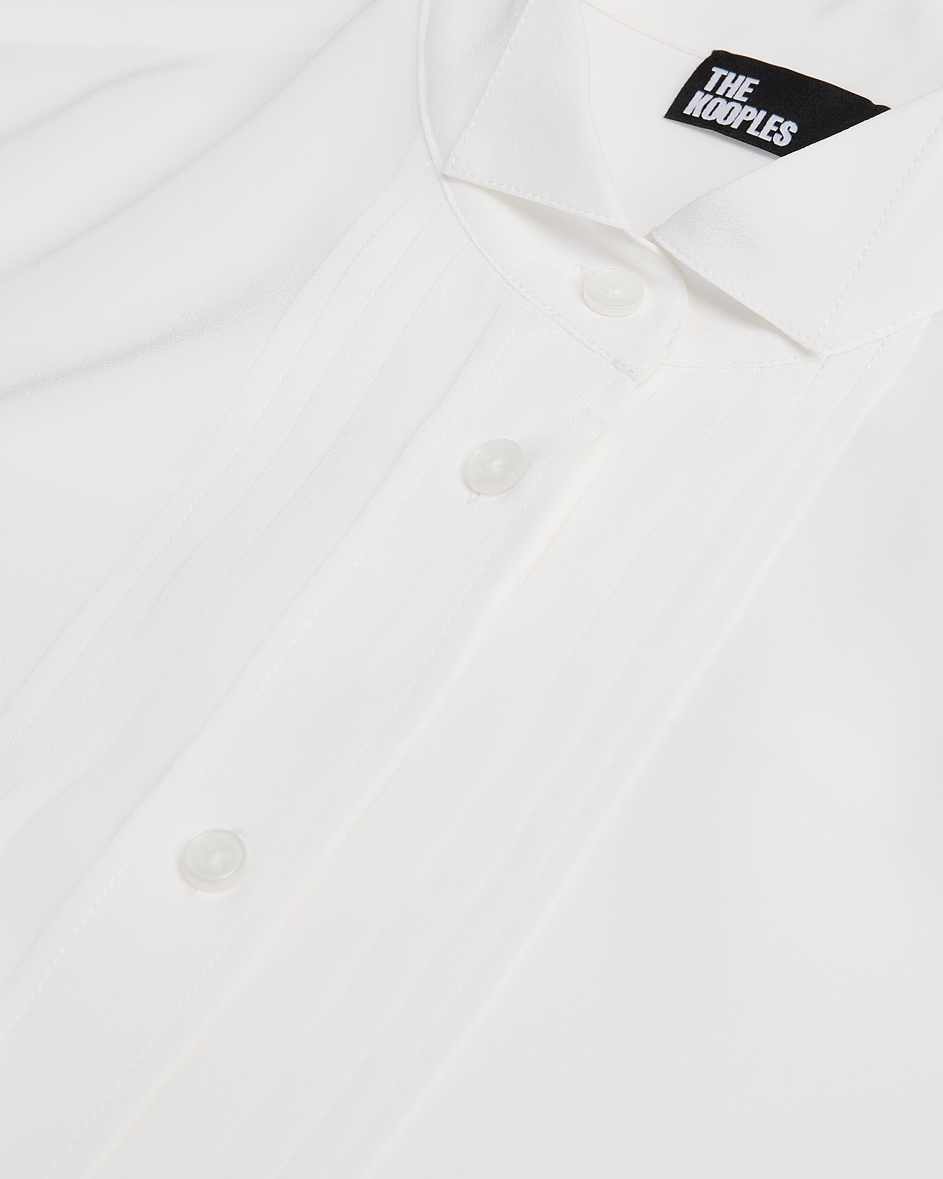 Ecru silk shirt with pleating